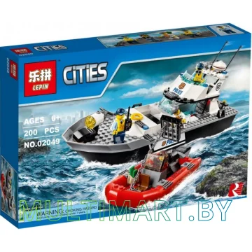 Конструктор Lepin 02049 Полицейский патрульный катер (200 деталей)